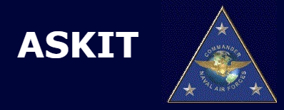 Logo of the Commander Naval Air Force with 'ASKIT' text on a blue background