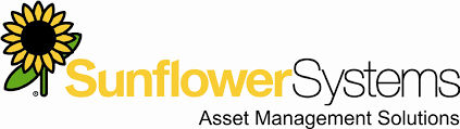 Sunflower Systems logo with a sunflower icon and text 'Asset Management Solutions'.